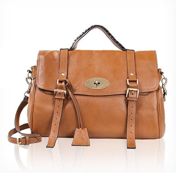 cowhide satchel shoulder daily handbag large