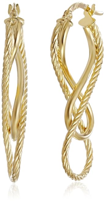 Amazon: 14k Italian Yellow Gold Diamond-Cut and High Polish Figure Eight Earrings