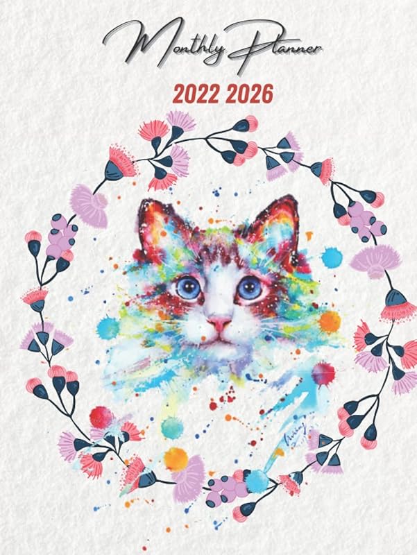 2022-2026 Five Year Monthly Planner: 60 Months Calendar hardcover, Large Print , with Contacts and Password Log ,Keep organized from January 2022 to December 2026 by ben disse