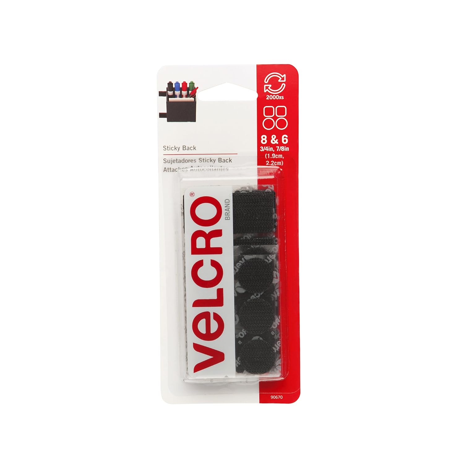 

VELCRO Brand - Sticky Back - 3/4" Coins (6), 7/8" Squares (8)