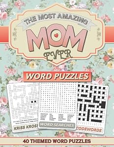 Amazing Mom Word Puzzles: Large Print Word Search, CodeWords & Kriss Kross Puzzles by Red Octopus Publishing