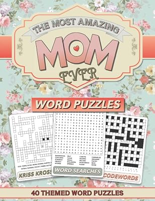 Amazing Mom Word Puzzles: Large Print Word Search, CodeWords & Kriss Kross Puzzles