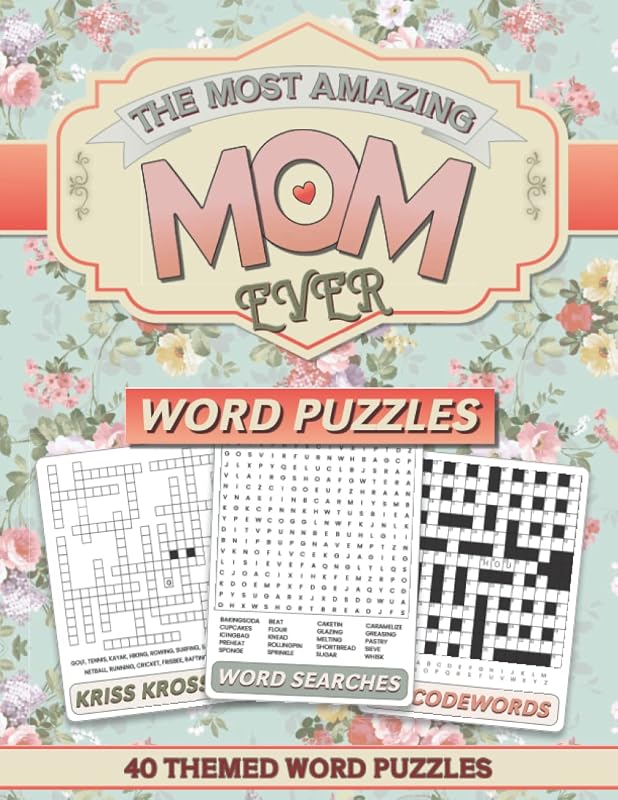 Amazing Mom Word Puzzles: Large Print Word Search, CodeWords & Kriss Kross Puzzles by Red Octopus Publishing