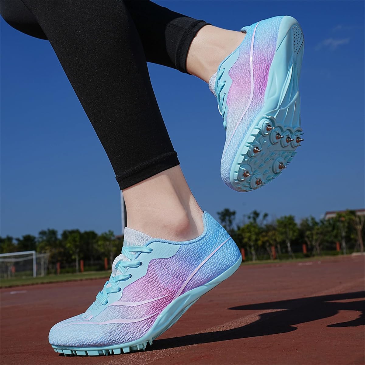 Men's Women's Running Spikes Sneakers, Ultra Lightweight Mesh Breathable Track & Field Shoes Fashion Sprint Trainers_vogvips.com