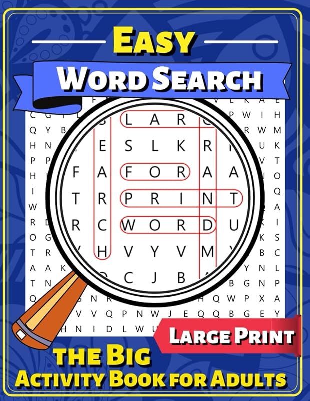 Easy Word Search Large Print , The Big Activity Book for Adults, Dementia Activities for Seniors: A Puzzle Book for People with Dementia and who ... to Improve Memory, Simple Crafts for Seniors by Mark First Denmark