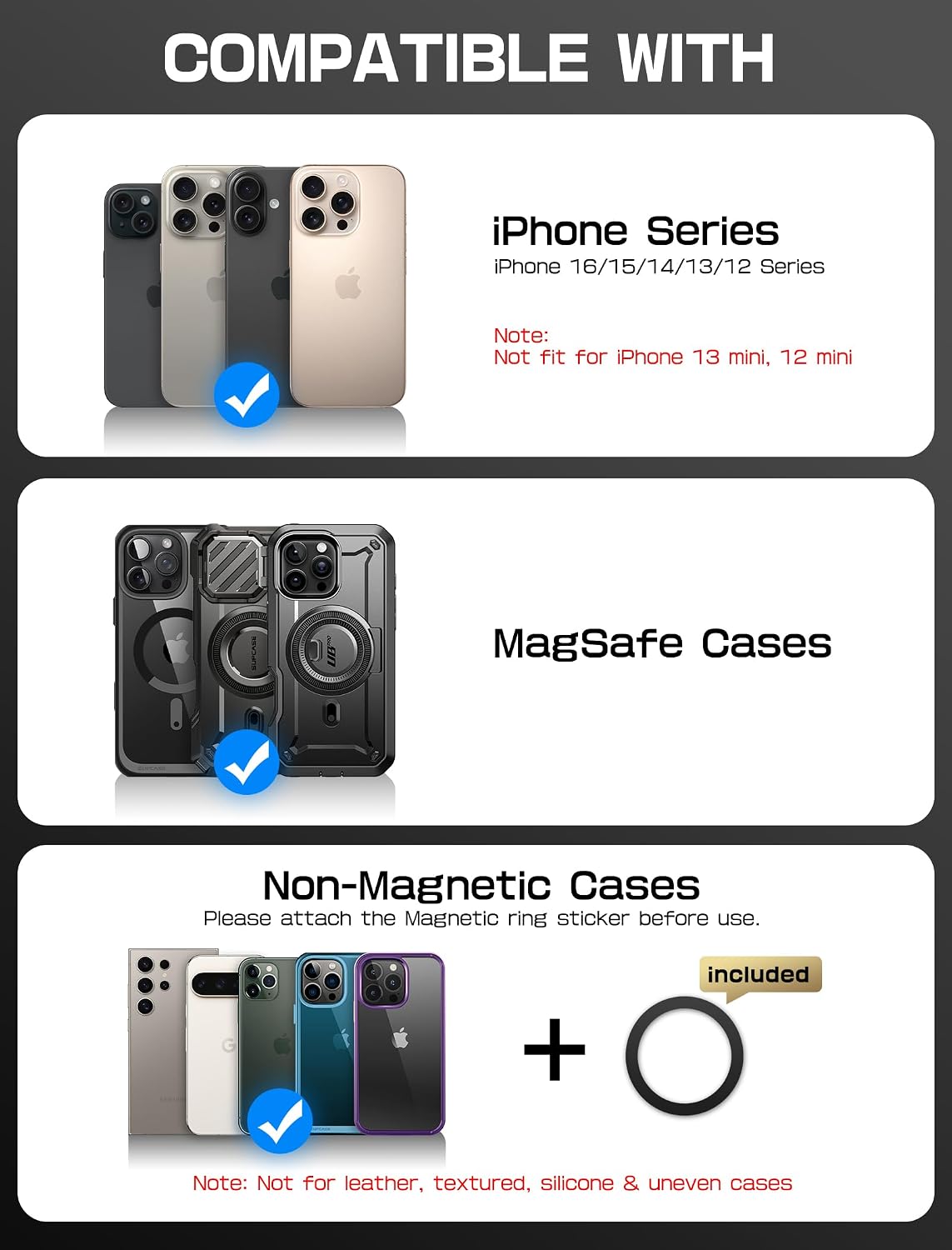 Portafoglio Magnetico Con Supporto Per IPhone - Compatibile MagSafe, Fino A 5 Carte, Slot AirTag, Blocco RFID, Regolabile A Treppiede