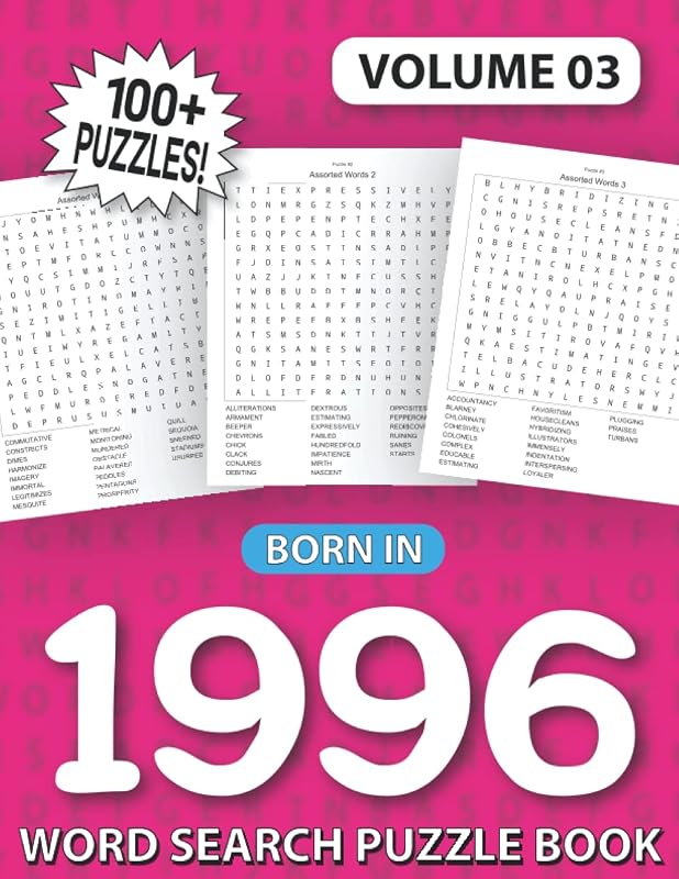 Born In 1996: Word Search Puzzle Book: Word Search Games for Puzzle Fans & Exciting Word Search Puzzle Book for Adults (Volume 03) by Dream Nairam Publication