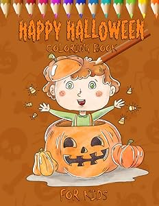 Happy Halloween Coloring Book for Kids: 20 coloring pages PLUS 5 mazes, ages 4-8 by VTA Publishing