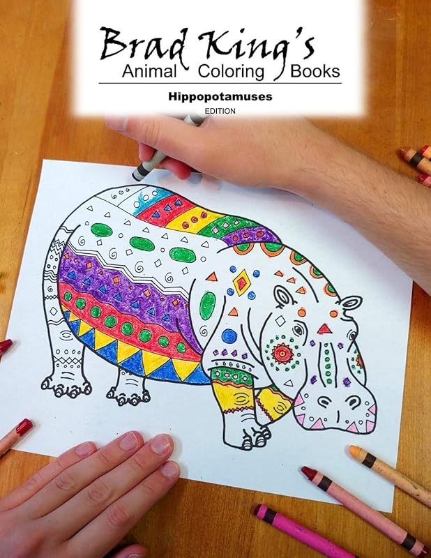 Brad King's Animal Coloring Book: Hippopotamuses by Brad King