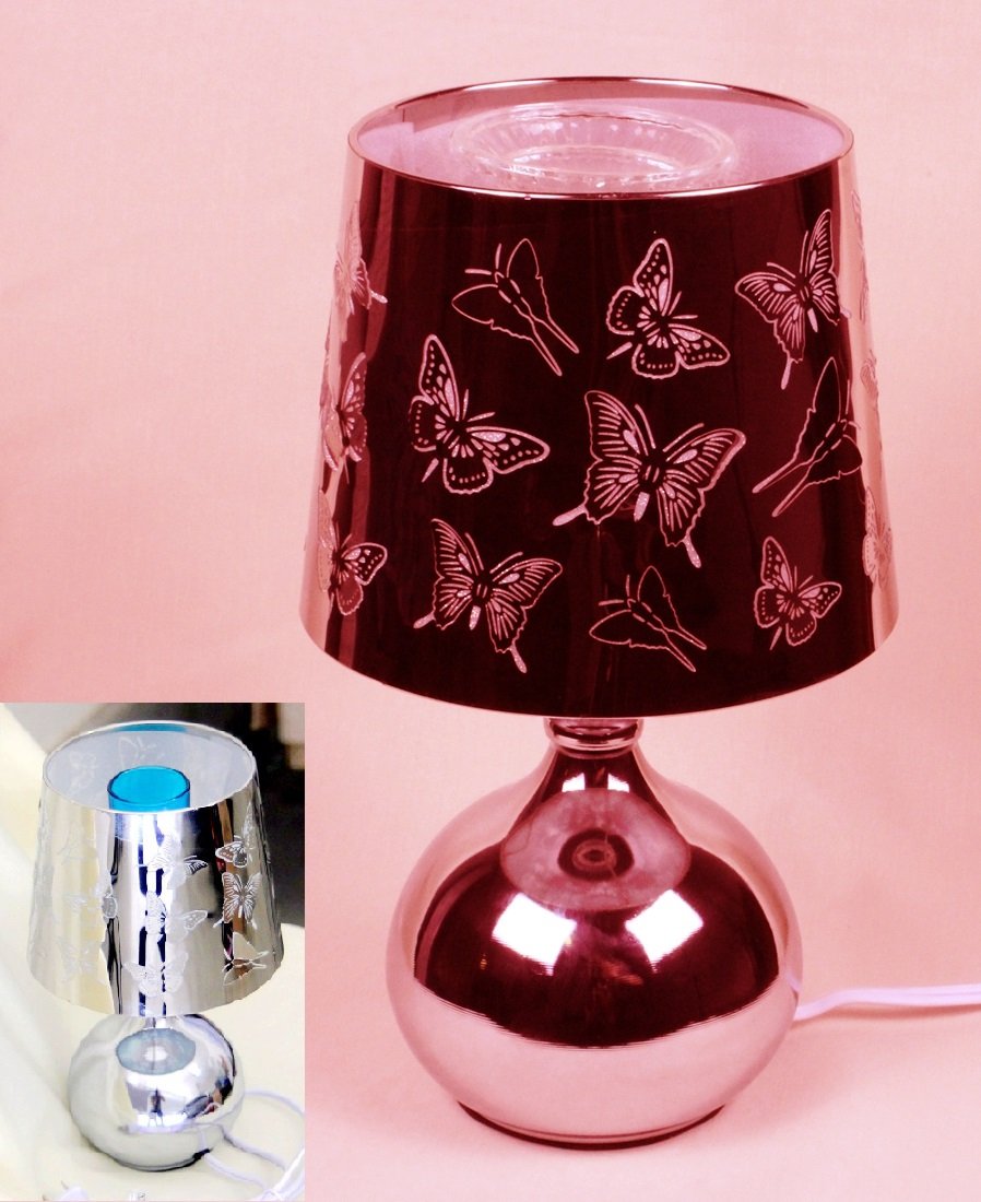 

Gmt6 Stainless Steel electric oil burnner, Hollow Out Butterfly Pattern Fragrant Oil Diffuser,finger Touch Dimmer, with 1 Oz Random Fragrant Oil