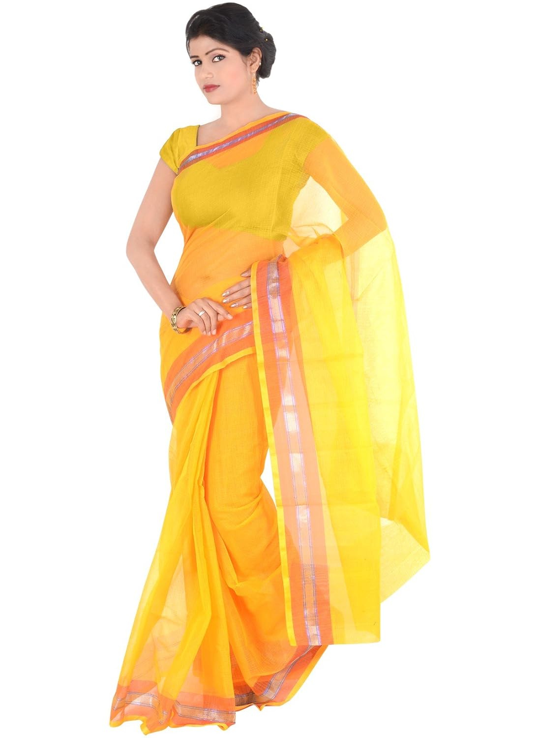 

IndusDiva Women's Yellow Art Silk Saree