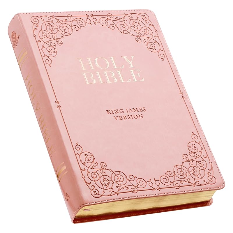 KJV Holy Bible, Giant Print Full-size Faux Leather Red Letter Edition - Thumb Index & Ribbon Marker, King James Version, Pink (KJV Full Size GP Editions) by Christian Art Publishers