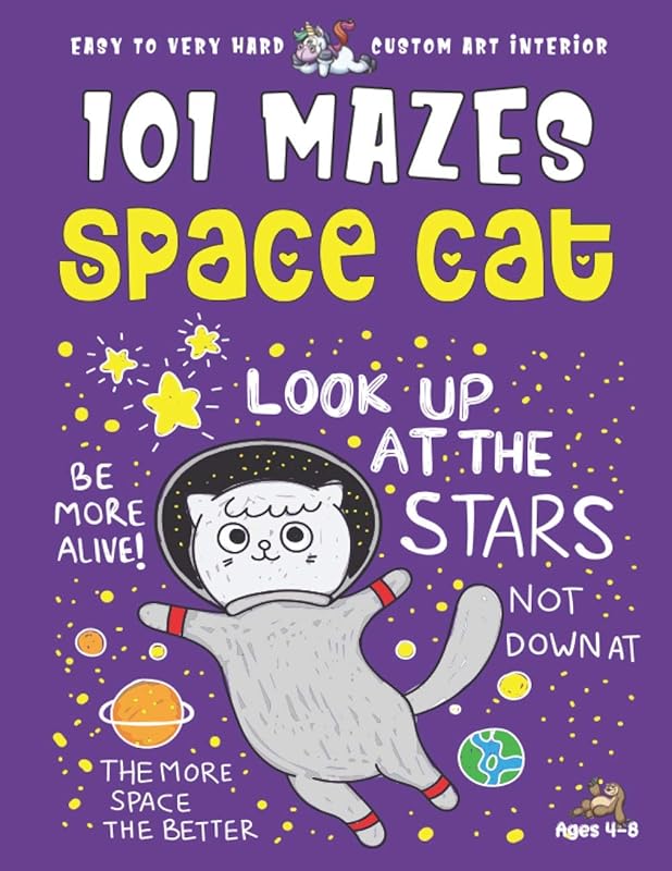 Cat Maze Book for Kids Ages 4-8: 101 Puzzle Pages. Custom Art Interior. Cute fun gift! SUPER KIDZ. Space Astronaut. by SK
