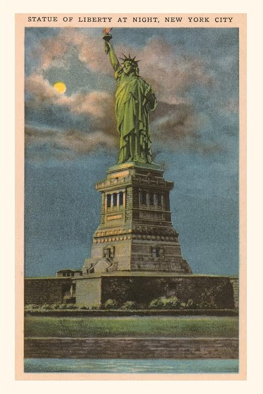 Vintage Journal Moon over Statue of Liberty, New York City (Pocket Sized - Found Image Press Journals) by Found Image Press