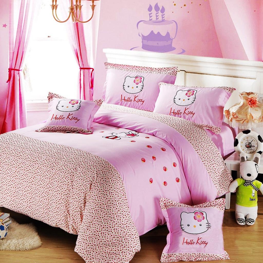 

MBM (TM) Hello Kitty Bedding Sets,Lovely Kitty Bedding Sets,Kids Bedding,Strawberry Bedding,Cute Cartoon Bedding Sets,Queen Size