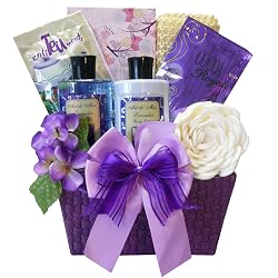 Art of Appreciation Gift Baskets Tranquil Delights Lavender Spa Bath and Body Gift Set for Mom._SS250_.jpg
