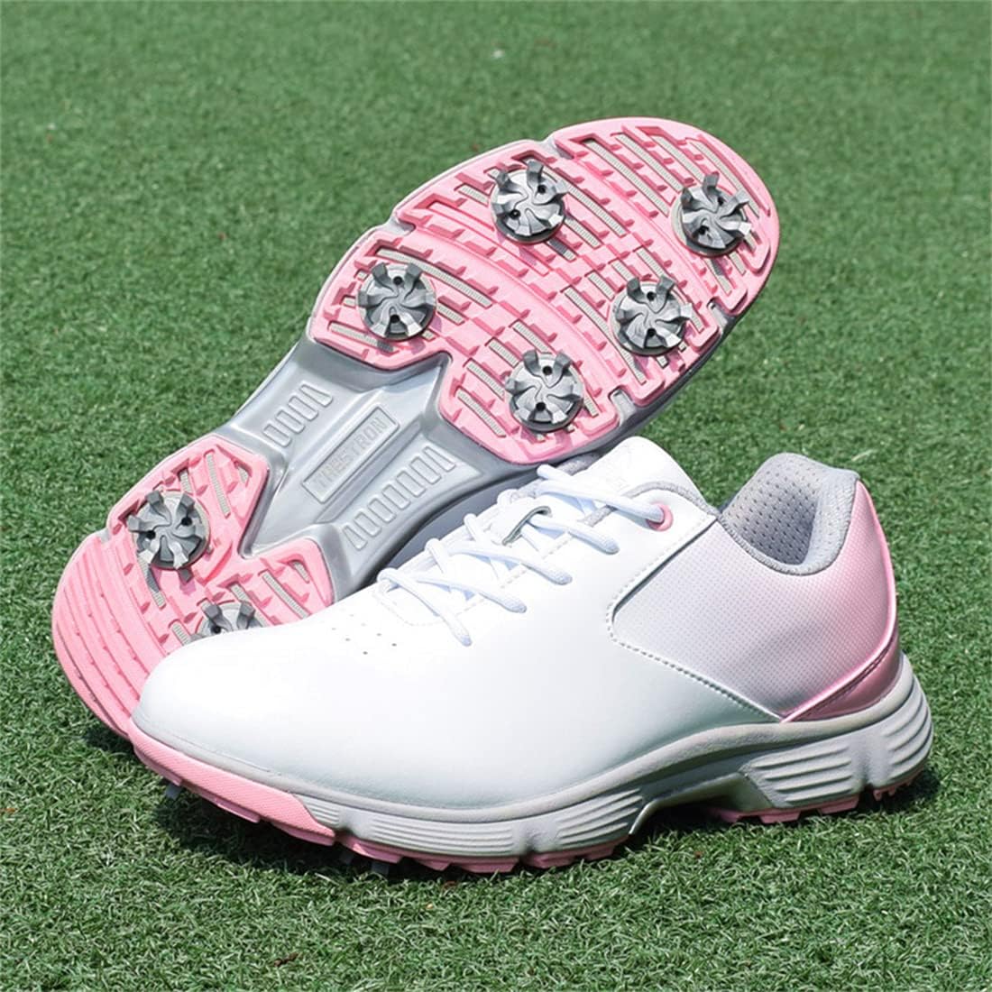 Women's Golf Shoes Waterproof Sports Shoes For Golf Female Ladies Training Walking Sneakers With 9 Spikes_vogvips.com