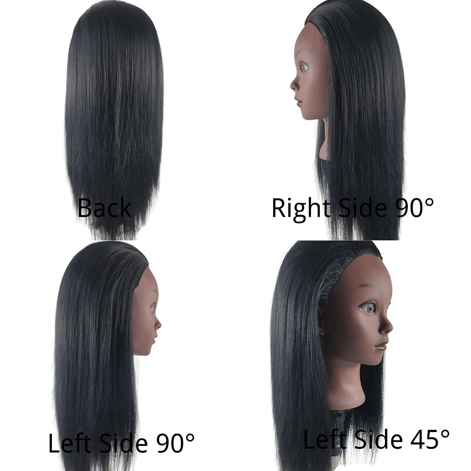 Practice Hair Mannequin Head For Braiding Hairstyling,Yaki Texture Black Head Mannnequin With Hair For Kids_voghion.com
