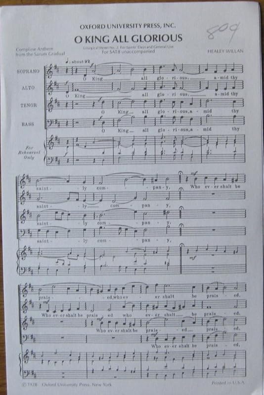 O King all Glorious by Healey Willan