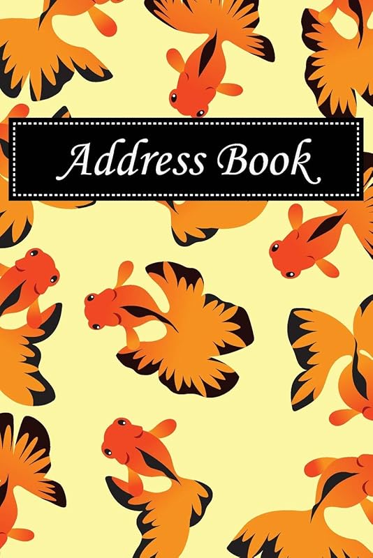 Address Book: Alphabetical Index With Goldfish seamless pattern cover by Shamrock Logbook