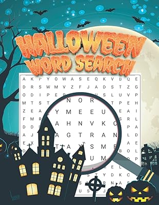 Halloween Word Search: Large Print Halloween Word Search For Adults Halloween Word Search Puzzle With Spooky Halloween Activity Book Funny Brain Game ... Hard Levels Perfect Gifts for Halloween lover