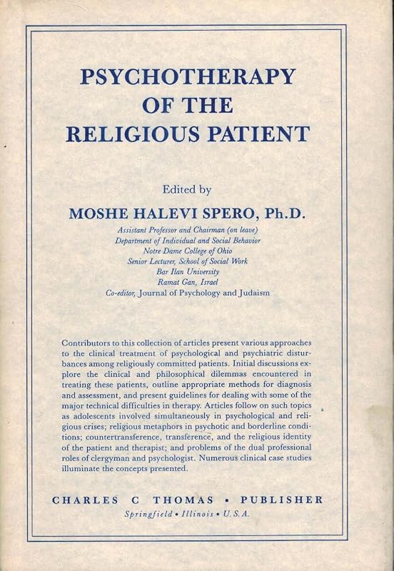 Psychotherapy of the Religious Patient by Moshe Halevi Spero
