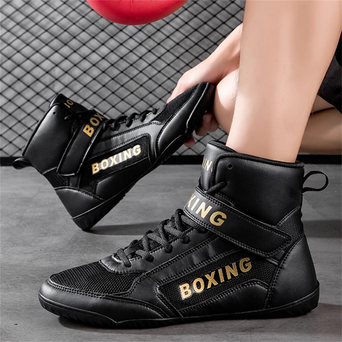 Unisex Wrestling Boxing Sneakers, Youth Bodybuilding Kickboxing Fitness Shoes Lightweight Cross-Trainer Sneakers For Men And Women_vogvips.com