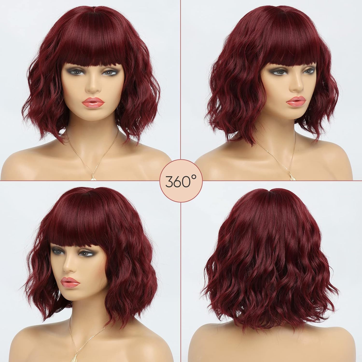 Kurze blonde Perücke für Frauen, natürliches Kunsthaar, Ombre-Bob-Perücke mit ordentlichem Pony, dunklem Ansatz für Alltag/Party/Cosplay (10 Zoll, Blond)._voghion.com