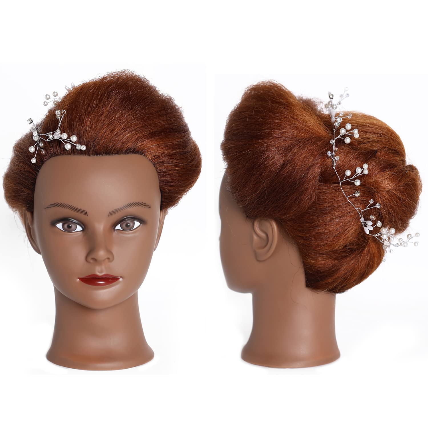Frisierkopf Mit 100% Echthaar Für Friseurtraining Und Styling_voghion.com