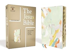 The Jesus Bible Artist Edition, ESV, (With Thumb Tabs to Help Locate the Books of the Bible), Leathersoft, Multi-color/Teal, Thumb Indexed