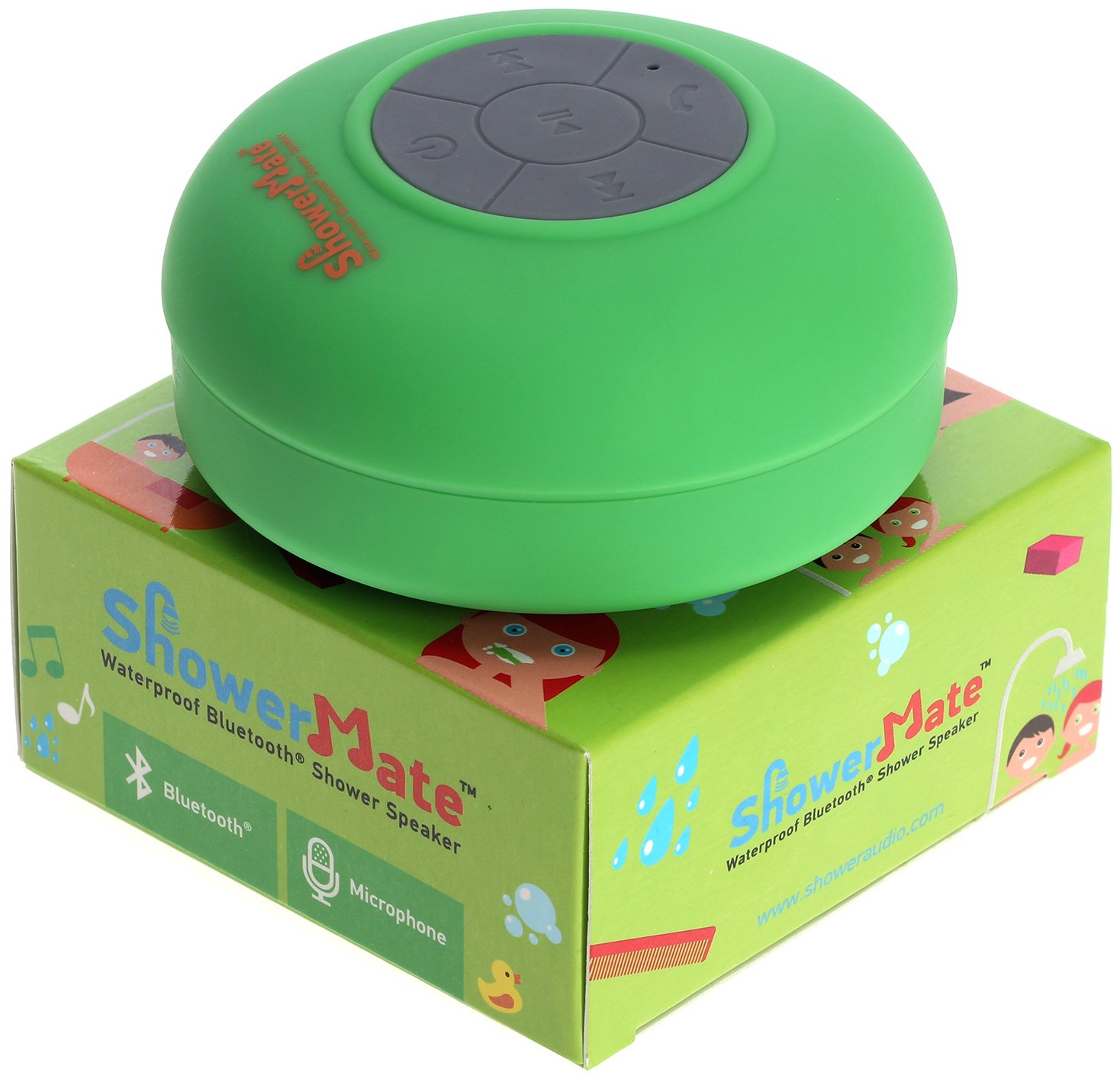 

Shower-Mate Water Resistant Wireless Bluetooth Portable Speaker with ISSC Chipset and Hands-Free Speakerphone Compatible with All Bluetooth iOS Devices and All Android Devices 1 YEAR US WARRANTY