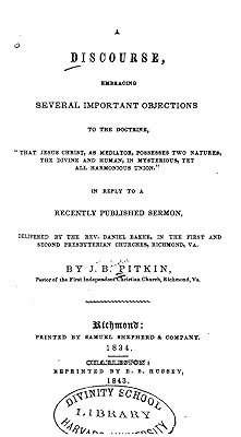 A Discourse, Embracing Several Important Objections to the Doctrine