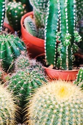Password Book: Include Alphabetical Index With Multi Cactus Dirt Pot Put Terrarium Decor Background