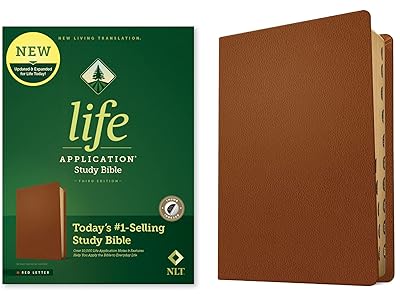 NLT Life Application Study Bible, Third Edition (Genuine Leather, Brown, Indexed, Red Letter)