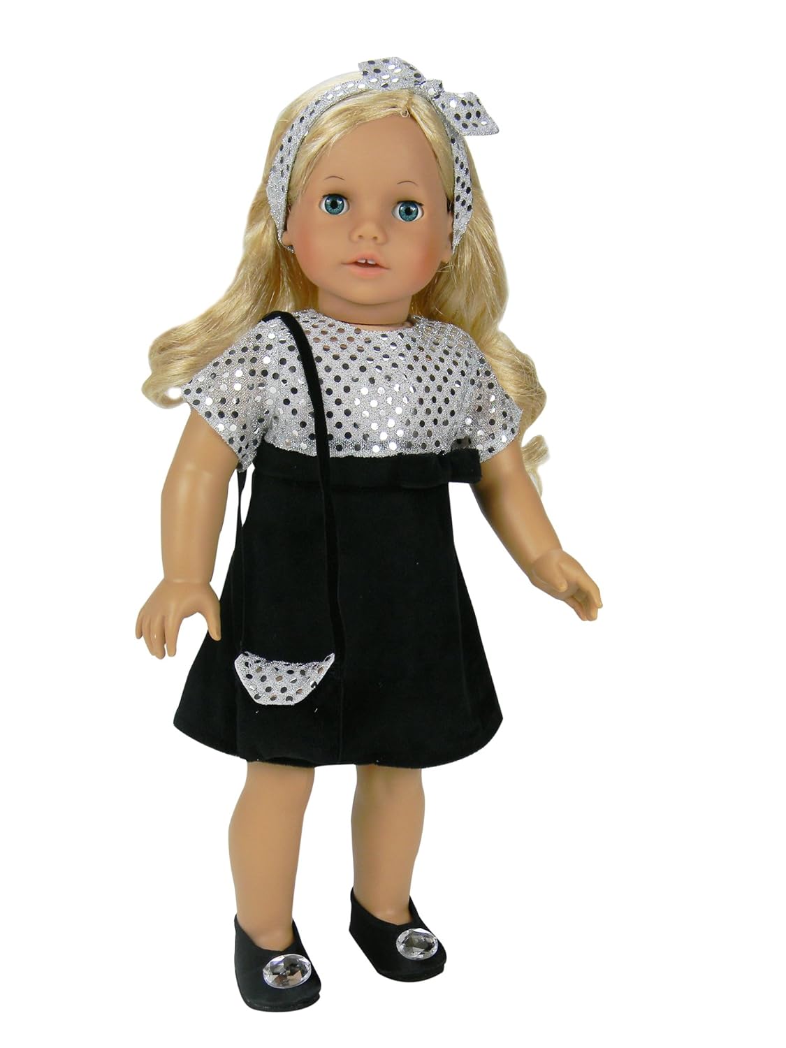 (doll shoes sold separately)holiday doll clothes set of dress