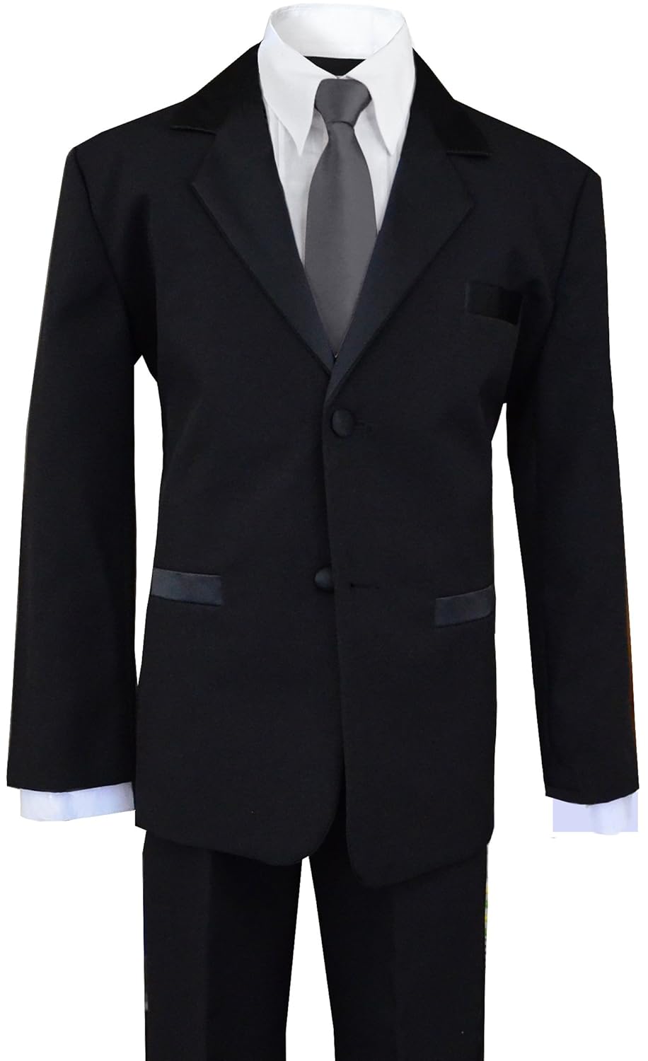 

Boys Tuxedo in Black Dresswear with Dark Grey Neck Tie