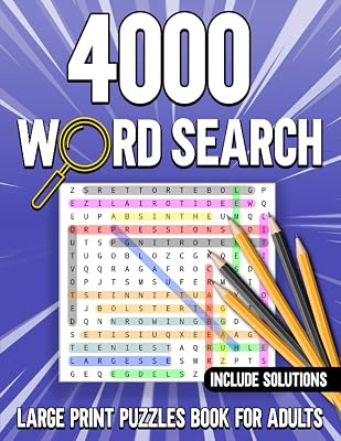 4000 Words Large Print Word Search Puzzle Book for Adults: Over 200+ Puzzles Big Word Search Puzzle Book Relaxing and Brain Game Puzzle for Seniors, ... Puzzle Fans, Including All Solutions. Vol 9