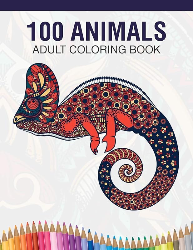 100 Animals Adult Coloring Book: Animal Lovers Coloring Book with 100 Gorgeous Lions, Elephants, Owls, Horses, Dogs, Cats, Plants and Wildlife for ... and More! | Animal Coloring Activity Book by A Design Creation