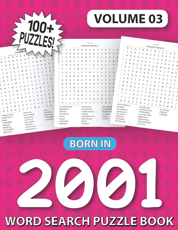 Born In 2001: Word Search Puzzle Book: Word Search Games for Puzzle Fans & Exciting Word Search Puzzle Book for Adults (Volume 03) by Dream Nairam Publication