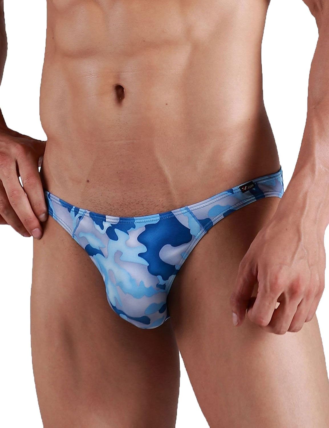 

Babyhclub Mens Low Rise Sexy Blue Camouflage Underwear Brief Bikini