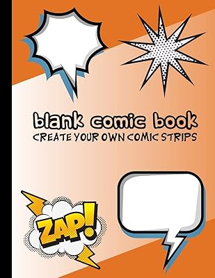 Blank Comic Book: Art Drawing Comic Strips for Kids | Make Your Own Comics | 120 Pages, Extra Large | Orange Glow
