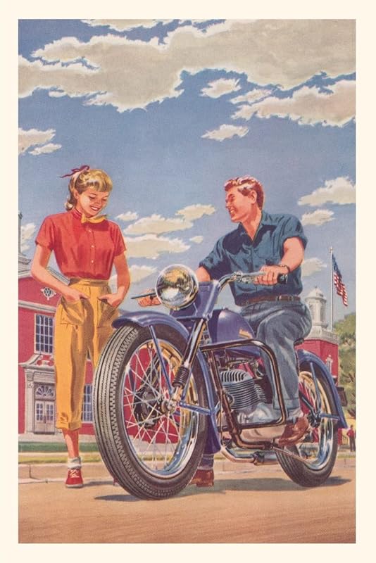 Vintage Journal Couple with Motorcycle (Pocket Sized - Found Image Press Journals) by Found Image Press