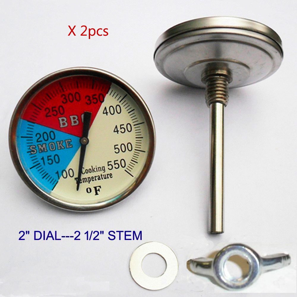 

2" 550F(2-pack) Barbecues BBQ SMOKER PIT GRILL THERMOMETER TEMP GAUGE