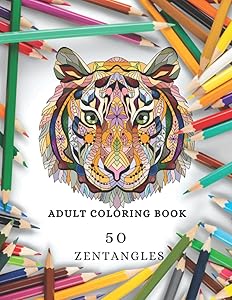 Zentangle Adult Coloring Book.: 50 Intricate Designs, One Sided Printing. Relaxation and Adult Stress Relief. (Adult Coloring Books For Relaxation - Mandala, Zentangle Designs) by Malcolm Oakley