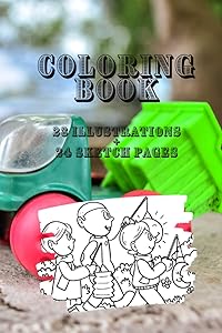 COLORING BOOK 23 Illustrations + 24 Sketch pages: Cahier de coloriages à imprimer, illustré de jolis dessins à colorier et pages pointillées qui vont ... petits et grands artistes (Anglais) broché