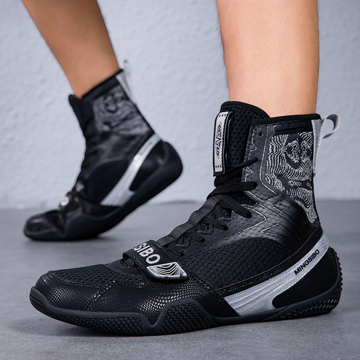 Mens Womens High Top Wrestling Boxing Shoes Lightweight Non-Slip Breathable Fitness Sneakers For Boxing Weightlifting Training_vogvips.com