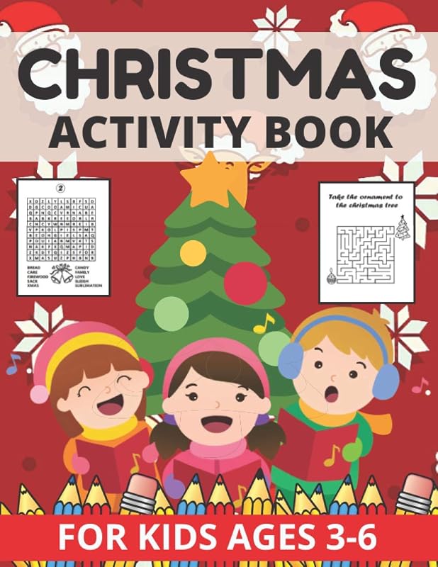 Christmas Activity Book for Kids Ages 3-6: Coloring Pages, Mazes, Word Search for Toddlers. Great Gift for Christmas Time by Dam Shamrock
