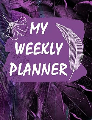 My Weekly Planner. 8.5 X 11 in. PPLL: Purple Interior with White floral outline border layout. with weekly day spread, goals,deadline, gratitude, ... , calls/Emails, top priorities, for 52 weeks.