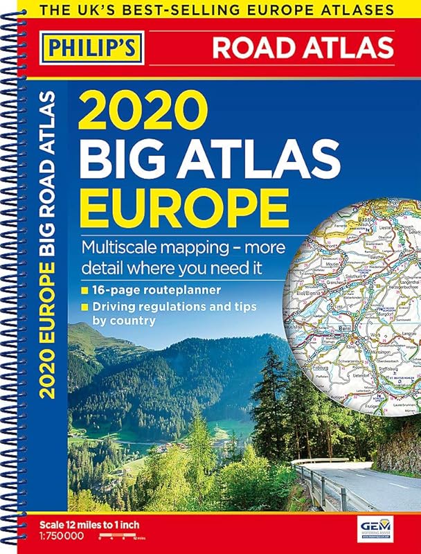 Philip's Big Road Atlas Europe: Spiral A3: (A3 Spiral binding) (Philips Road Atlas) by Philip's Maps