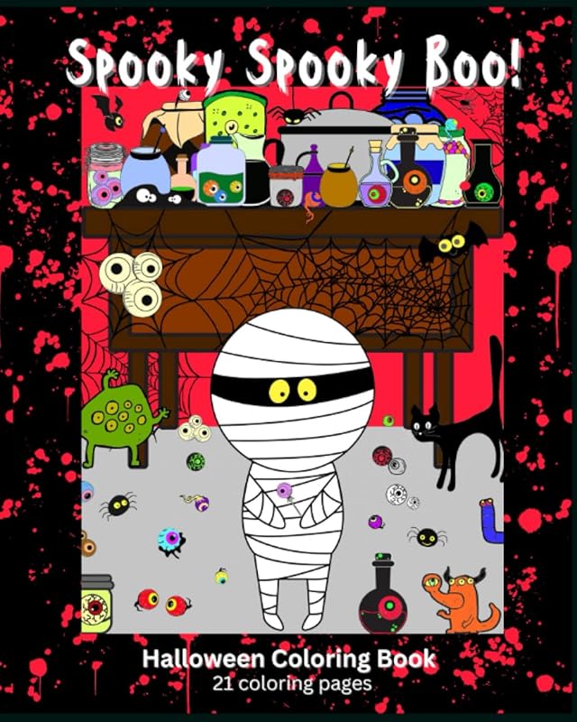 Spooky Spooky Boo!: Halloween Coloring Book for ages 5-10 by Manderley Books
